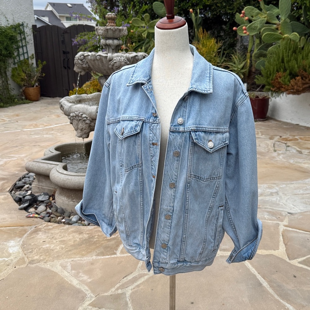 Madewell Oversized Trucker Jacket in Light Blue